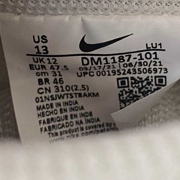 Nike Court Vision Low Sail Men's Sneakers Shoes Size 13 White Red Leather - Picture 11 of 11